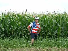 John in a field of "pig corn"