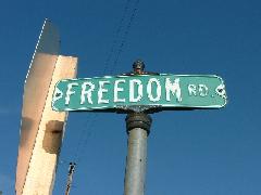Freedom road sign