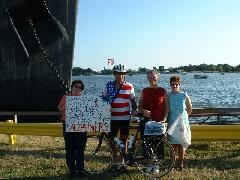 Welcome committee ( L to R, Liz Vos, ME, Linda Ochs, Vickie McCabe)