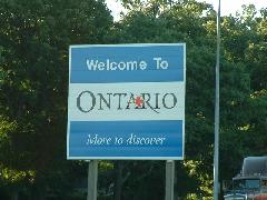 entering Ontario,Canada