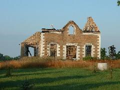 burned out farm house