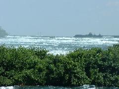 view up Niagara River before Falls