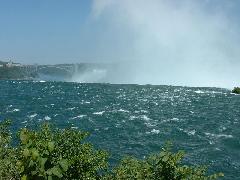 view up Niagara River before Falls