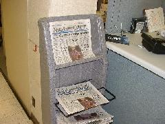 News stand for the Niagara Gazette