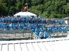 People waiting to board the "Maid of The Mist"