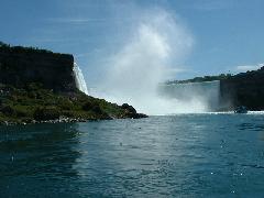 View of Horseshoe and American Falls, taken from the "Maid of The Mist"