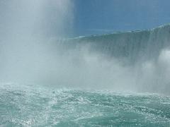 View of Horseshoe and American Falls, taken from the "Maid of The Mist"