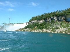 View of Horseshoe and American Falls, taken from the "Maid of The Mist"