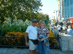 Donna and John at one of the hundreds of gorgeous floral plantings that are part of the Niagara Parks complex