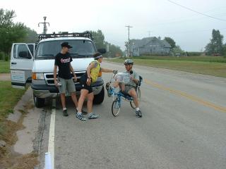 Mike Monk on a recumbent - WOW!