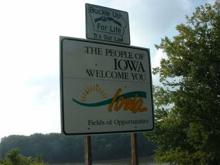 entering Iowa