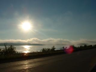 sunrise on Mississippi River