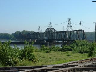 Railroad swing bridge